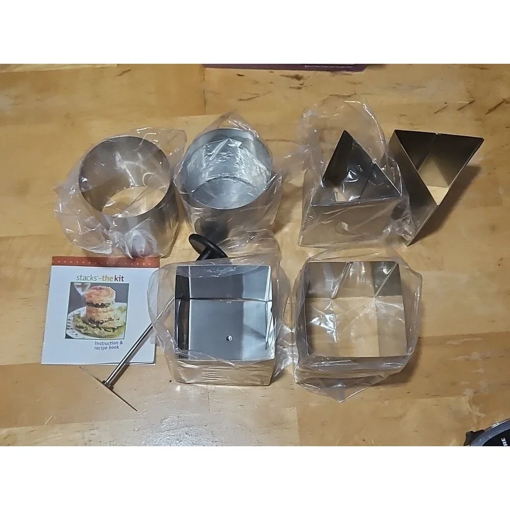 Stacks Kit The Art Of Vertical Food Stainless Steel Cooking Molds EUC